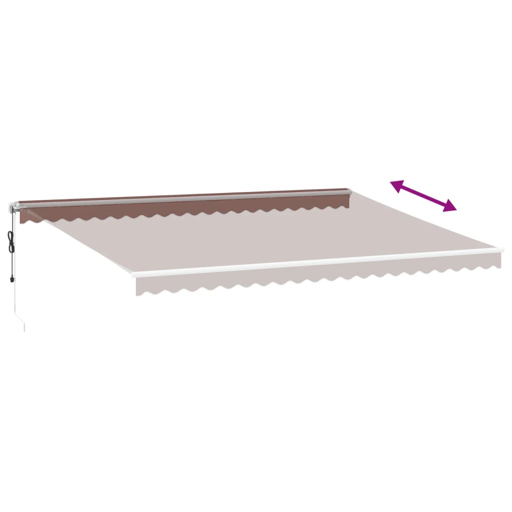 Tenda da Sole Retrattile Automatica con LED Marrone 500x350 cm | homemem39
