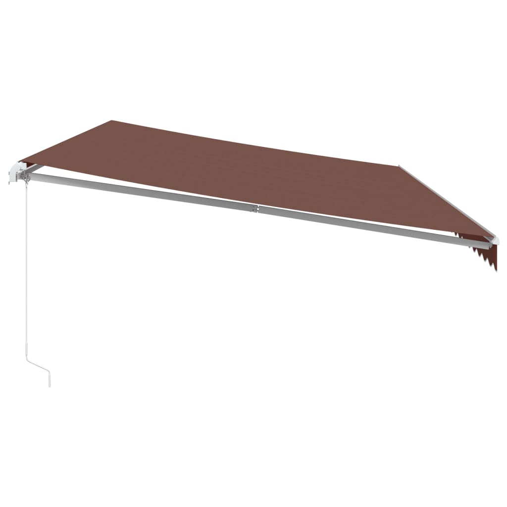 Tenda da Sole Retrattile Manuale con LED Marrone 600x350 cm - homemem39