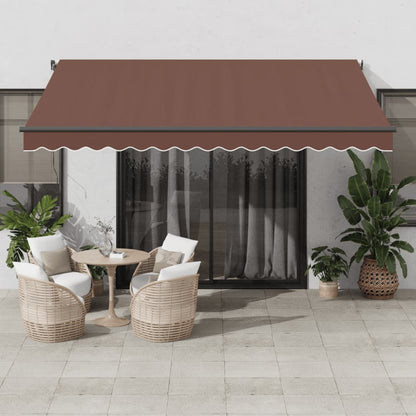 Tenda da Sole Retrattile Manuale Marrone 400x350 cm - homemem39