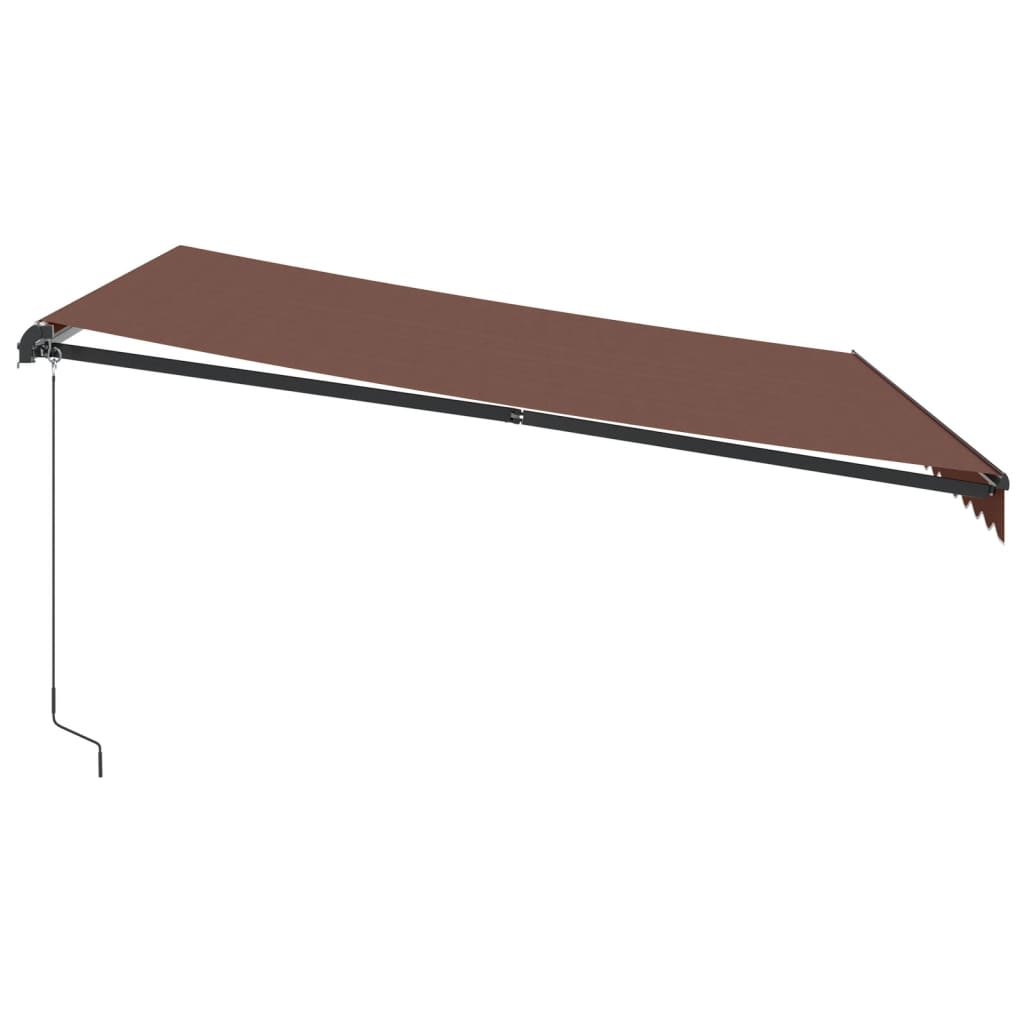 Tenda da Sole Retrattile Manuale con LED Marrone 400x350 cm | homemem39
