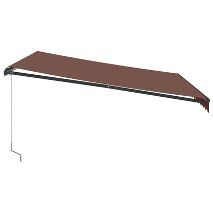 Tenda da Sole Retrattile Manuale con LED Marrone 400x350 cm | homemem39