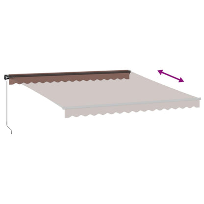 Tenda da Sole Retrattile Manuale con LED Marrone 400x350 cm | homemem39