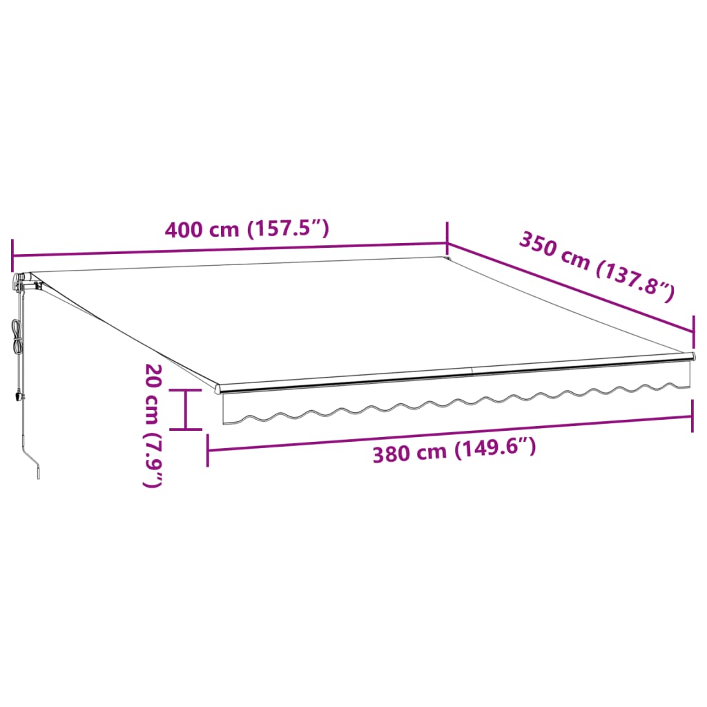 Tenda da Sole Retrattile Automatica Marrone 400x350 cm | homemem39