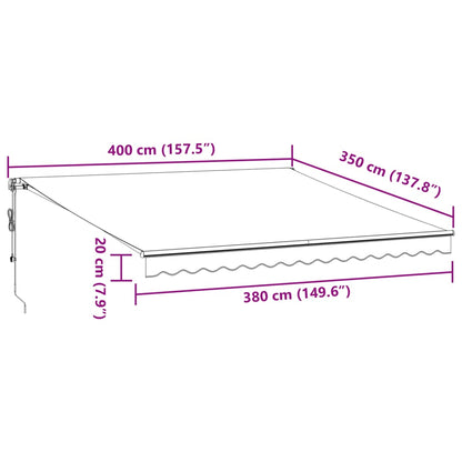 Tenda da Sole Retrattile Automatica Marrone 400x350 cm | homemem39