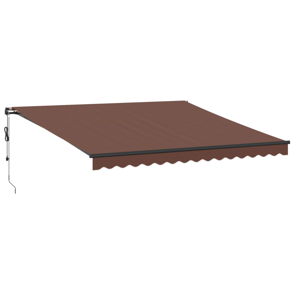 Tenda da Sole Retrattile Automatica con LED Marrone 400x350 cm | homemem39