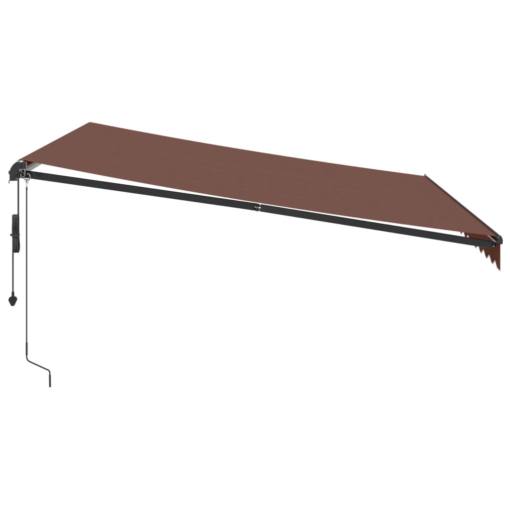Tenda da Sole Retrattile Automatica con LED Marrone 400x350 cm | homemem39