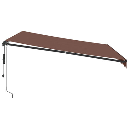 Tenda da Sole Retrattile Automatica con LED Marrone 400x350 cm | homemem39