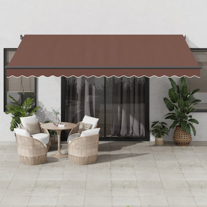 Tenda da Sole Retrattile Manuale Marrone 450x350 cm | homemem39