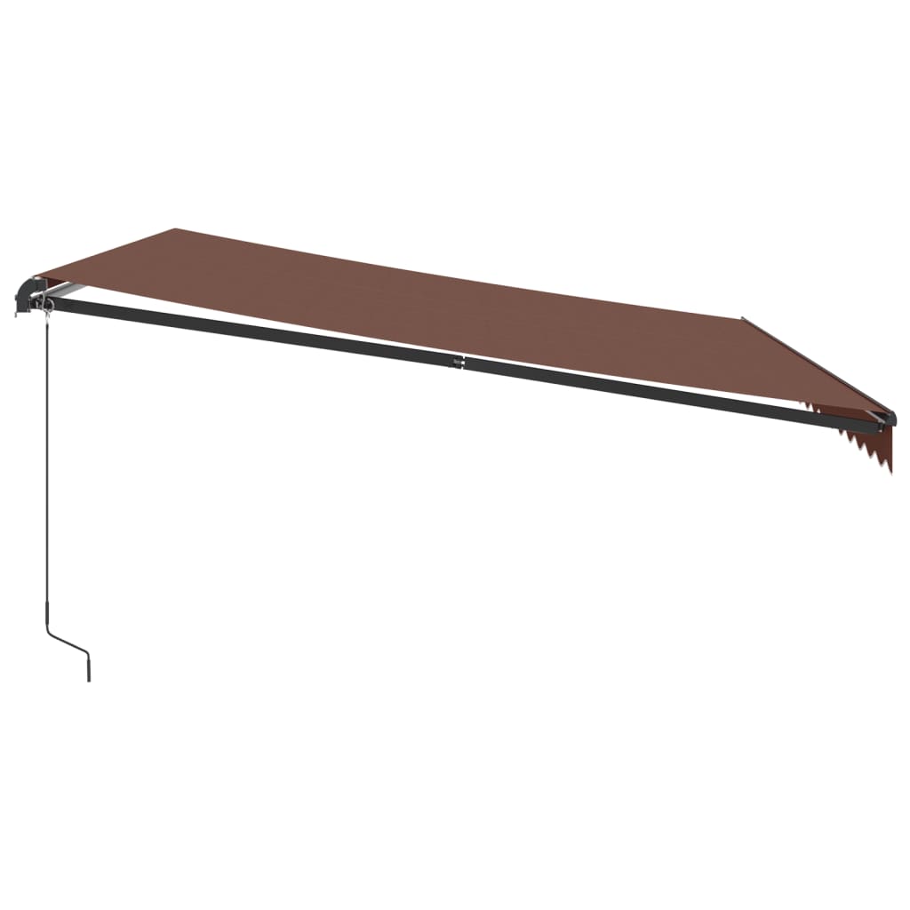 Tenda da Sole Retrattile Manuale con LED Marrone 450x350 cm | homemem39
