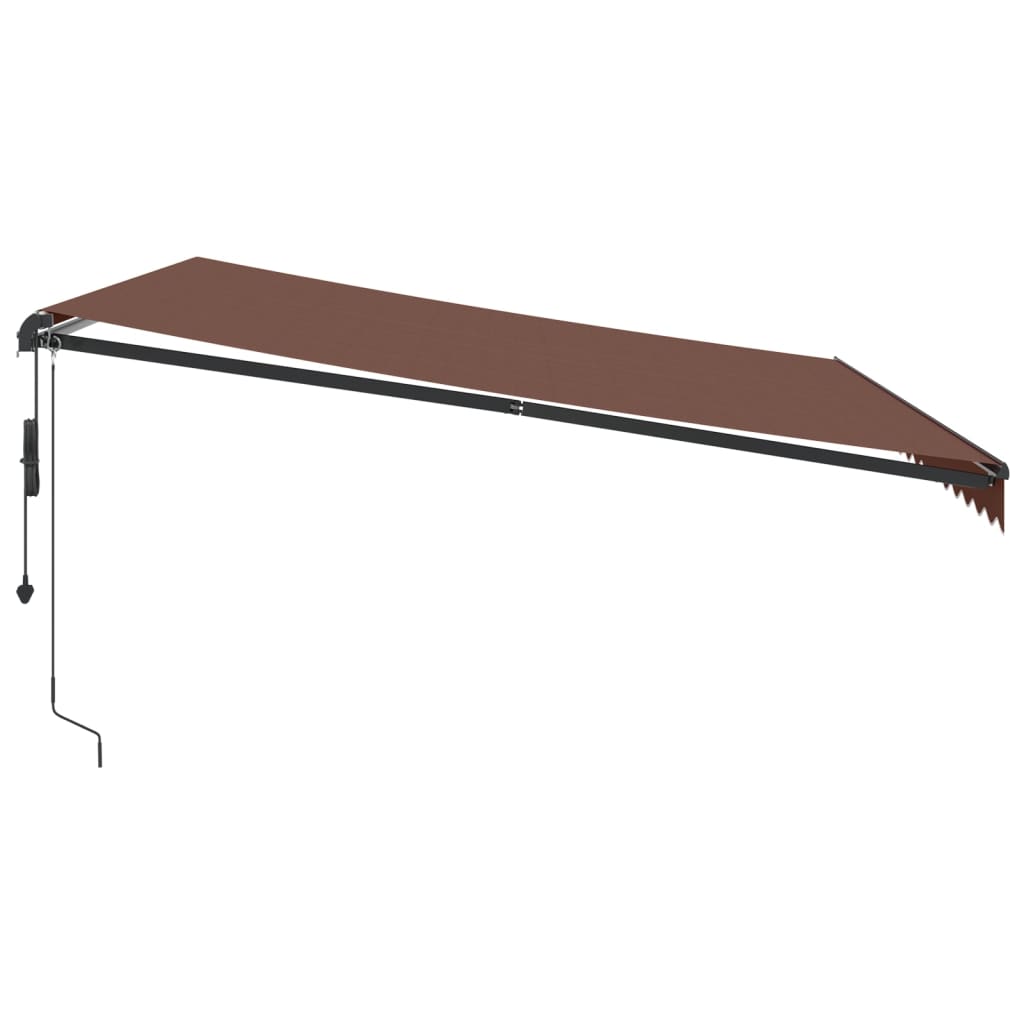 Tenda da Sole Retrattile Automatica con LED Marrone 450x350 cm | homemem39