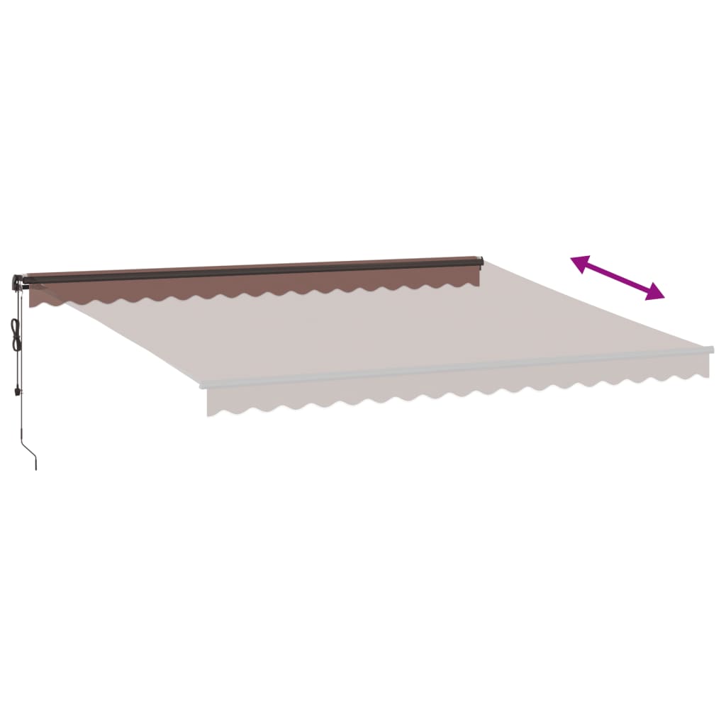 Tenda da Sole Retrattile Automatica con LED Marrone 450x350 cm | homemem39