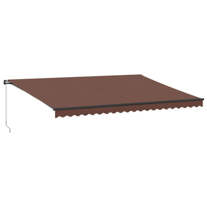 Tenda da Sole Retrattile Manuale con LED Marrone 500x350 cm | homemem39
