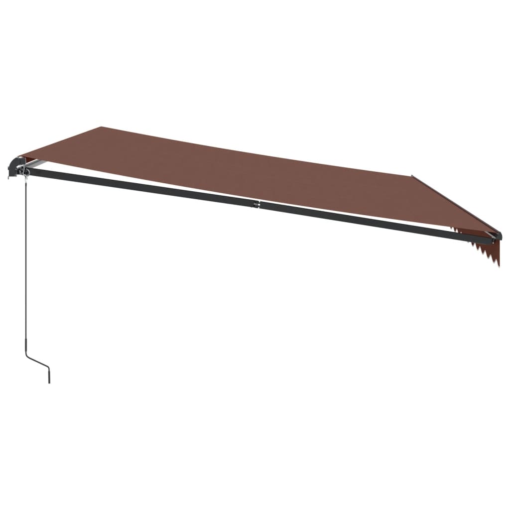 Tenda da Sole Retrattile Manuale con LED Marrone 500x350 cm | homemem39