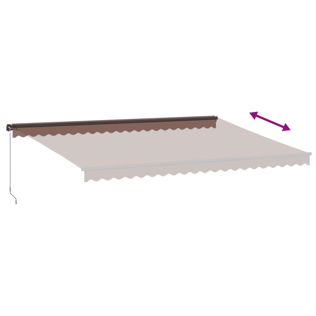Tenda da Sole Retrattile Manuale con LED Marrone 500x350 cm | homemem39