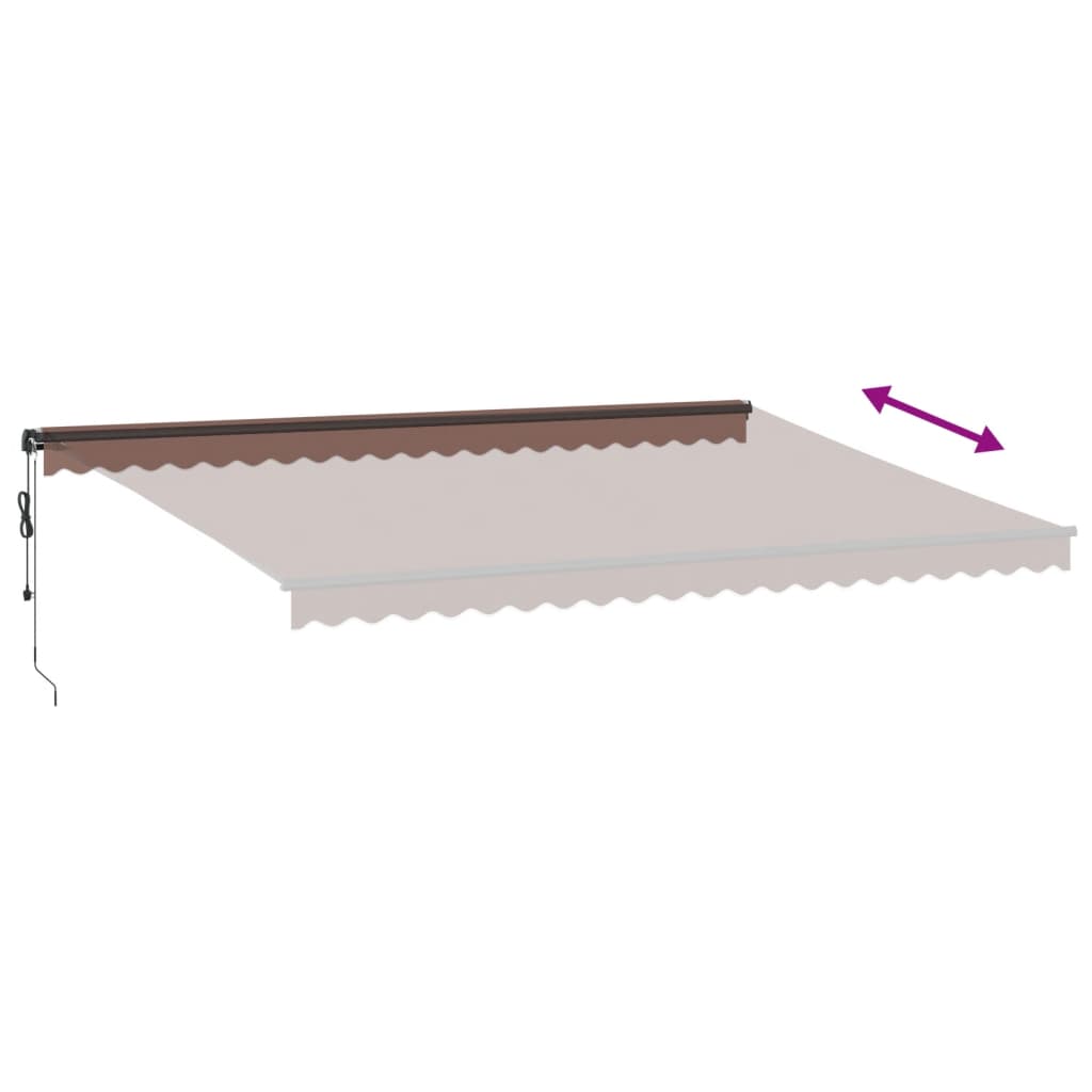 Tenda da Sole Retrattile Automatica Marrone 500x350 cm | homemem39