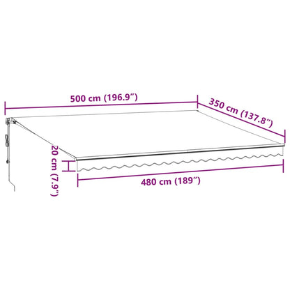 Tenda da Sole Retrattile Automatica Marrone 500x350 cm | homemem39