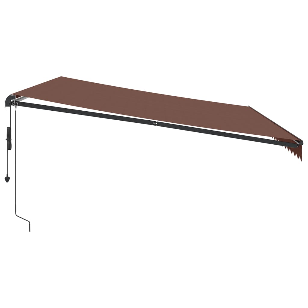 Tenda da Sole Retrattile Automatica con LED Marrone 500x350 cm | homemem39