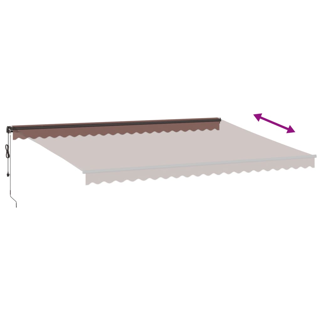 Tenda da Sole Retrattile Automatica con LED Marrone 500x350 cm | homemem39