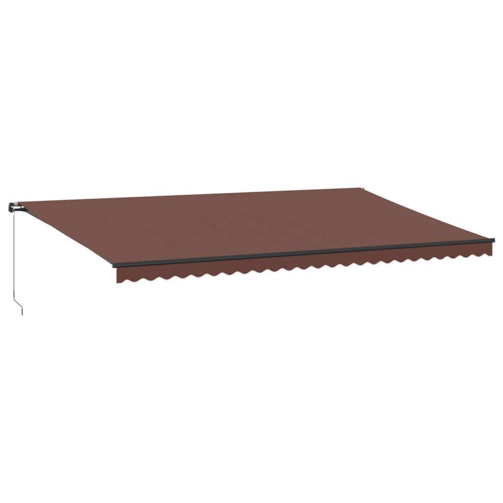 Tenda da Sole Retrattile Manuale con LED Marrone 600x350 cm | homemem39