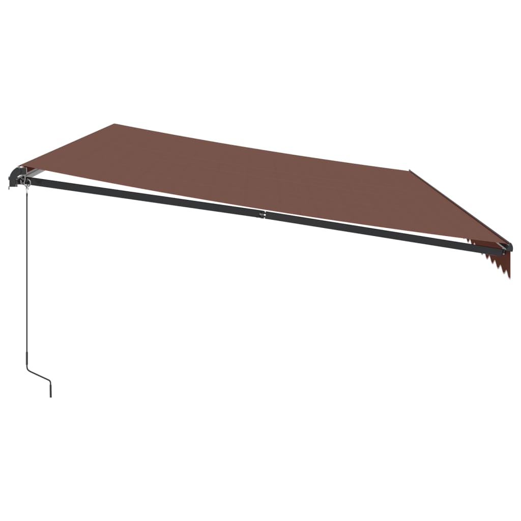 Tenda da Sole Retrattile Manuale con LED Marrone 600x350 cm | homemem39