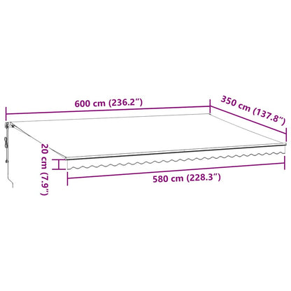Tenda da Sole Retrattile Automatica Marrone 600x350 cm | homemem39