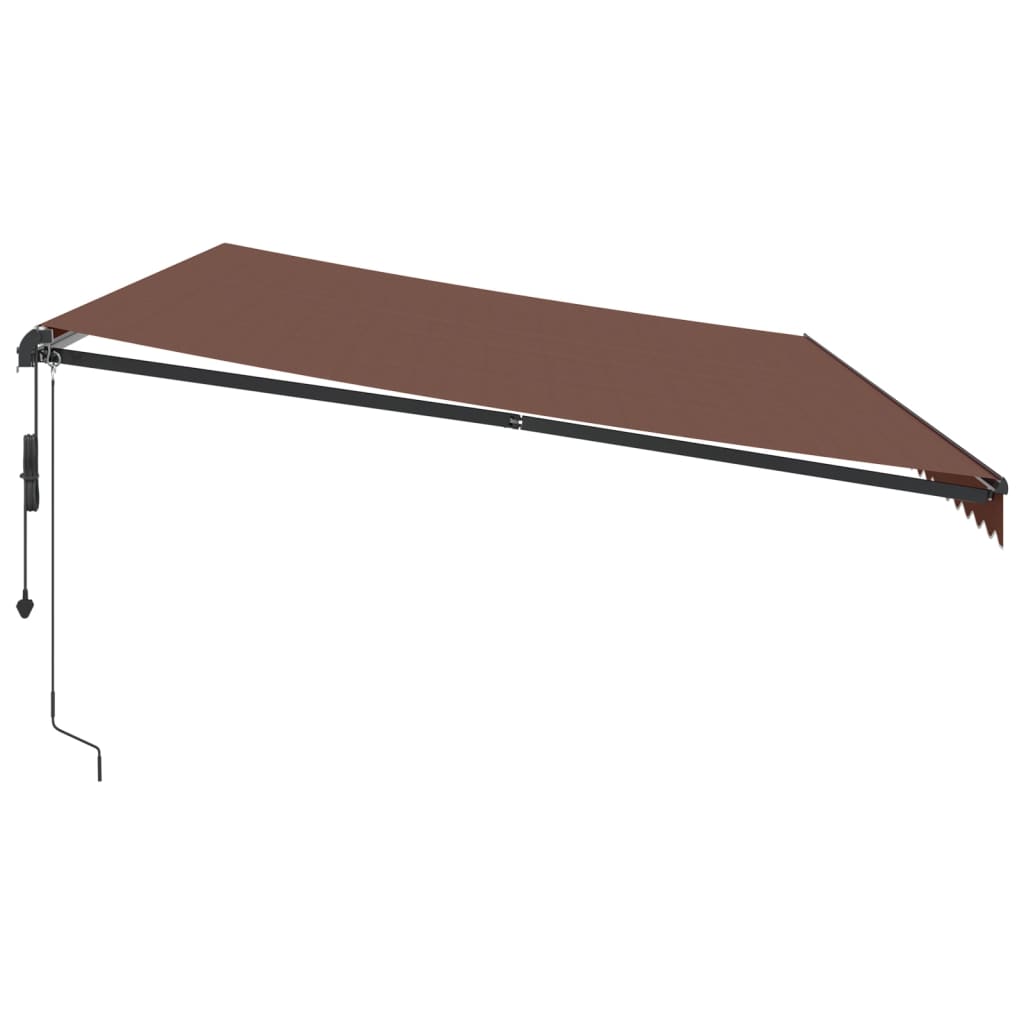 Tenda da Sole Retrattile Automatica con LED Marrone 600x350 cm | homemem39