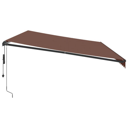 Tenda da Sole Retrattile Automatica con LED Marrone 600x350 cm | homemem39