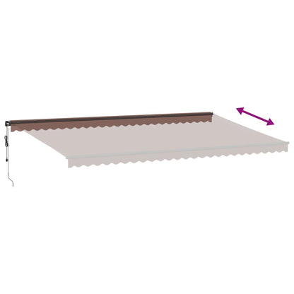 Tenda da Sole Retrattile Automatica con LED Marrone 600x350 cm | homemem39