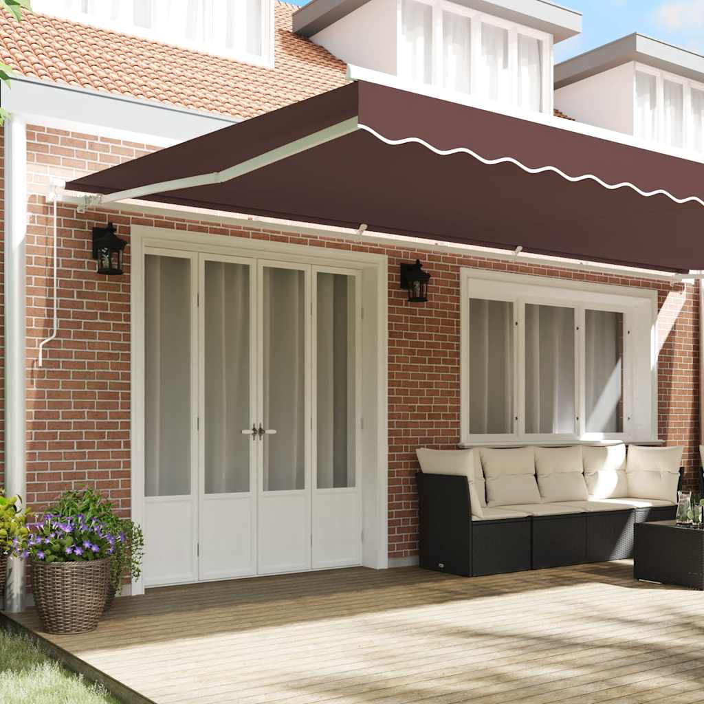 Tenda Retrattile Manuale 600x300 cm Marrone | homemem39