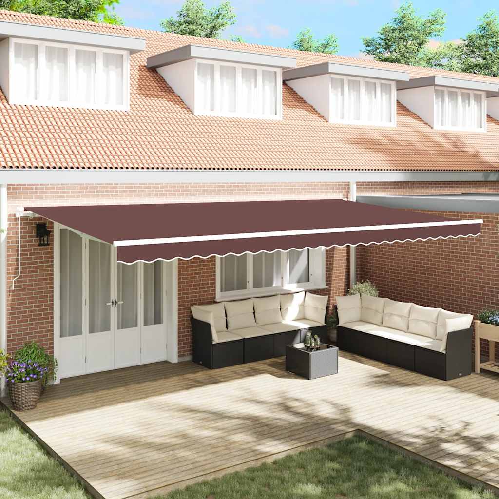 Tenda Retrattile Manuale 600x300 cm Marrone | homemem39