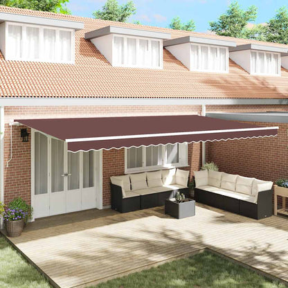 Tenda Retrattile Manuale 600x300 cm Marrone | homemem39