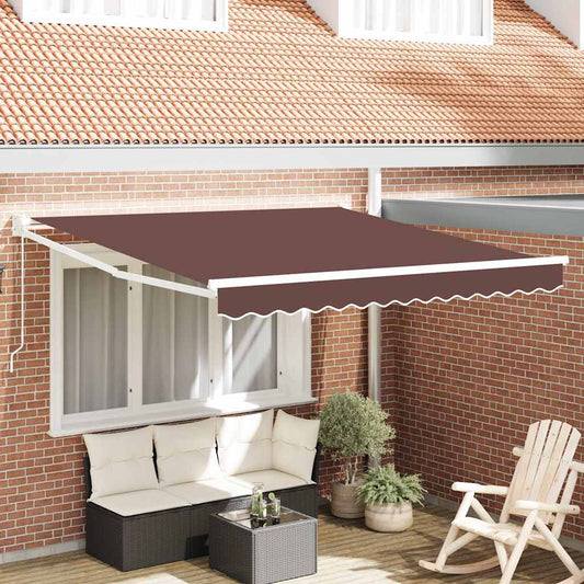 Tenda Sole Retrattile Manuale 300x250 cm Marrone | homemem39