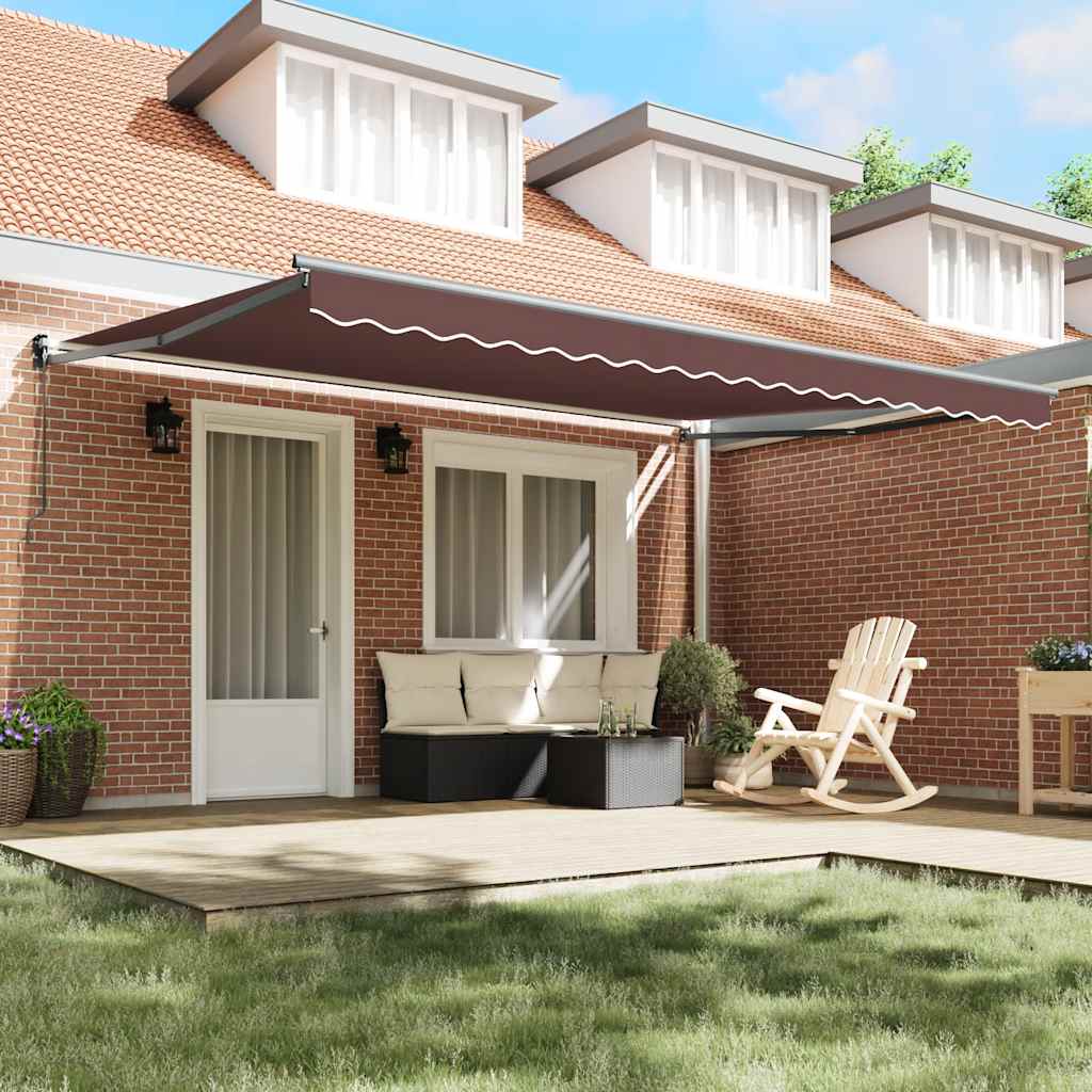 Tenda Sole Retrattile Manuale 450x300 cm Marrone | homemem39