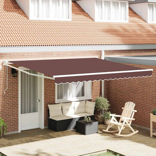 Tenda da Sole Retrattile Automatica 400x300 cm Marrone | homemem39
