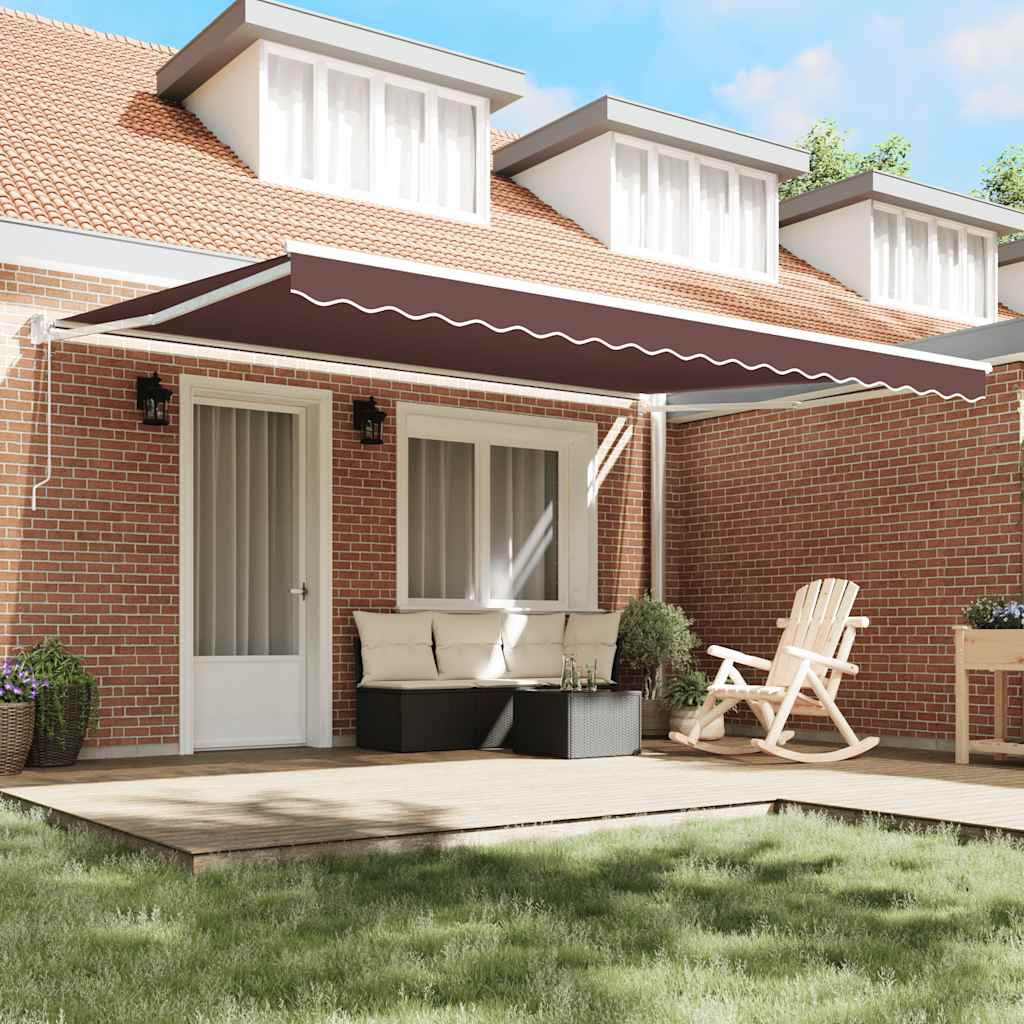 Tenda da Sole Retrattile Automatica Marrone 450x300 cm | homemem39
