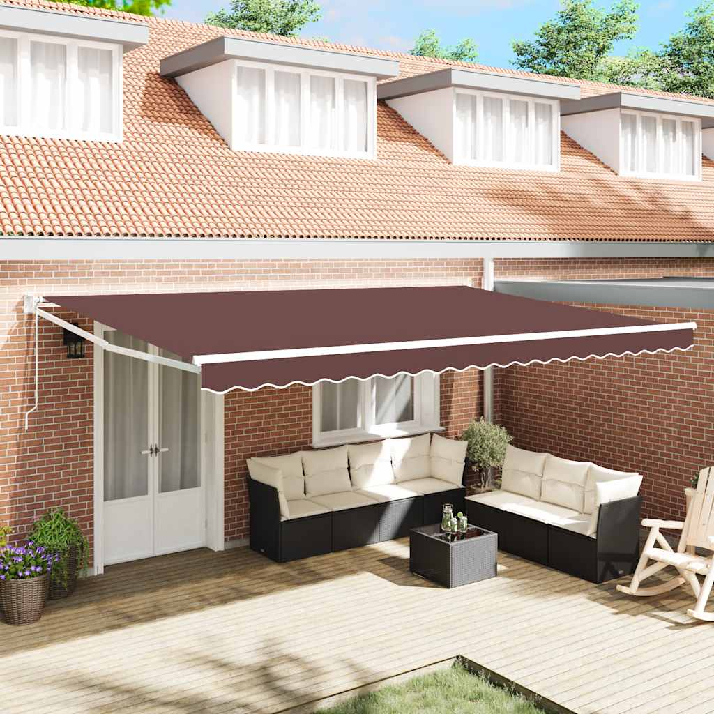 Tenda da Sole Retrattile Automatica Marrone 500x300 cm | homemem39