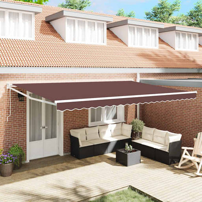 Tenda da Sole Retrattile Automatica Marrone 500x300 cm | homemem39