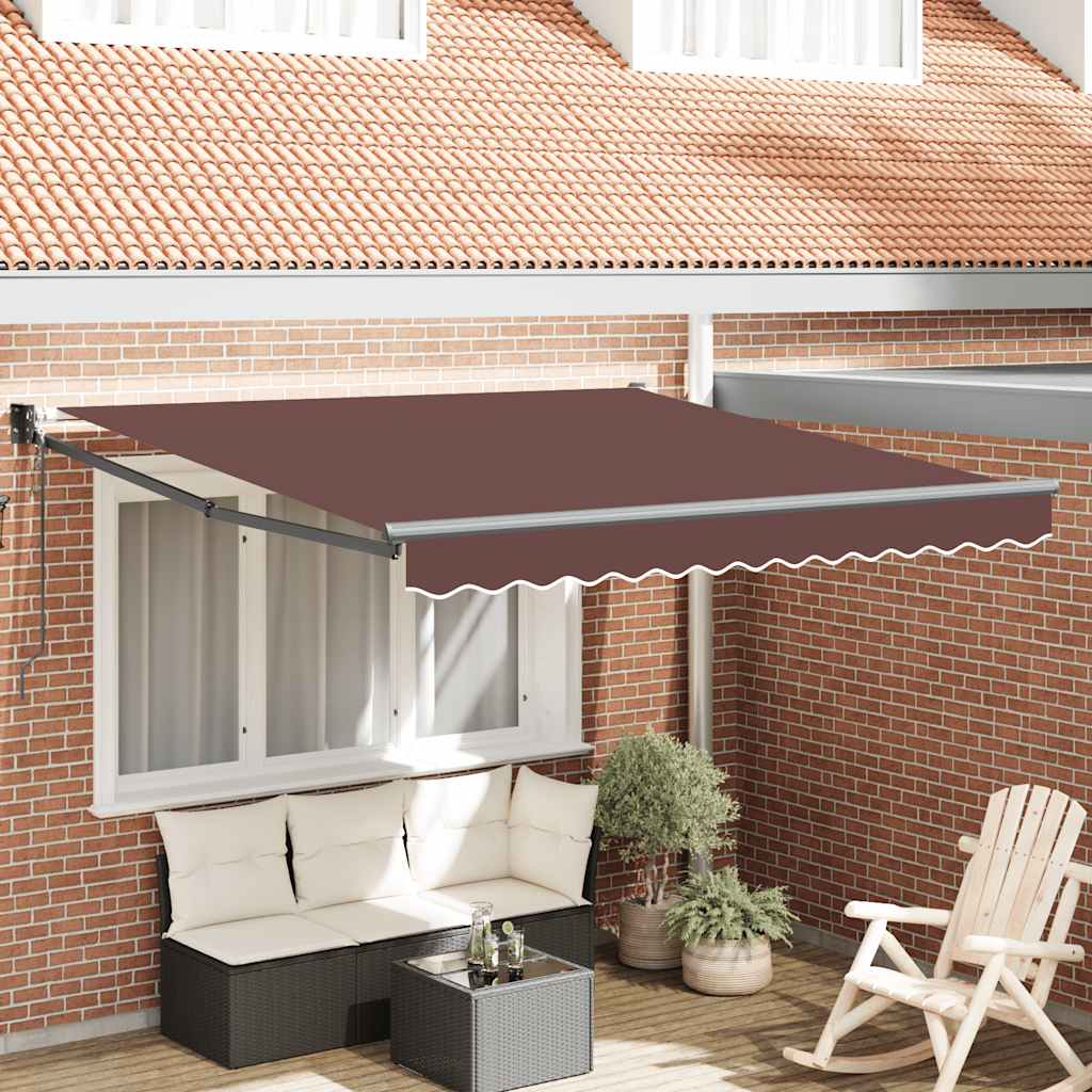 Tenda da Sole Retrattile Automatica Marrone 300x250 cm