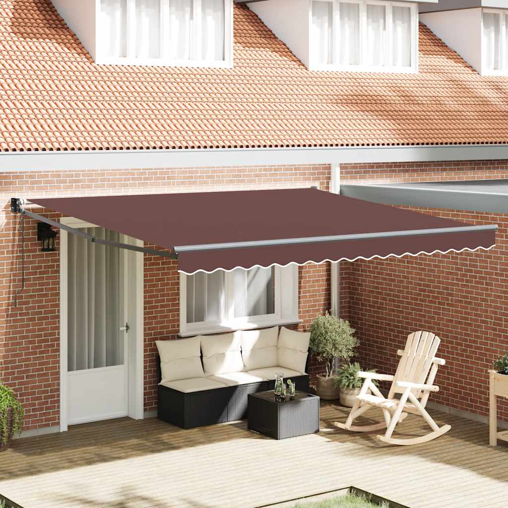 Tenda da Sole Retrattile Automatica 400x300 cm Marrone | homemem39