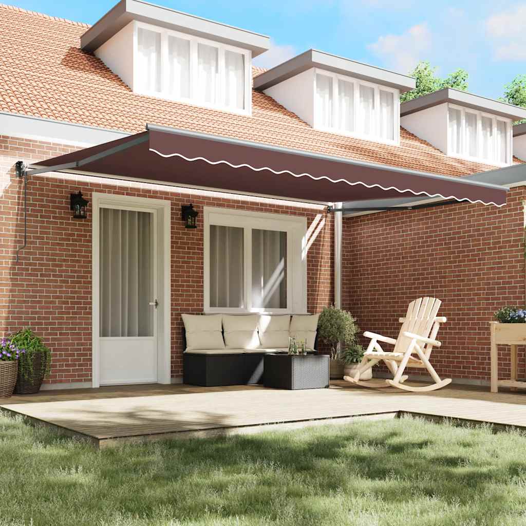 Tenda da Sole Retrattile Automatica Marrone 450x300 cm | homemem39