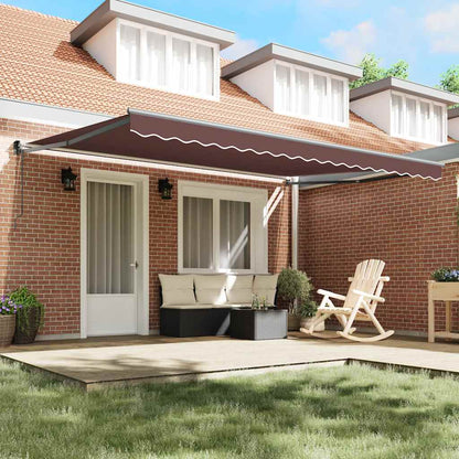 Tenda da Sole Retrattile Automatica Marrone 450x300 cm | homemem39