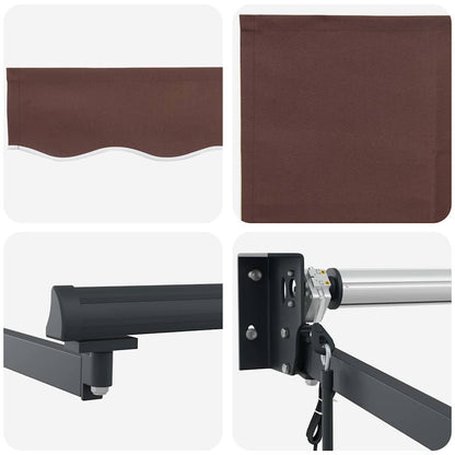 Tenda da Sole Retrattile Automatica Marrone 450x300 cm | homemem39