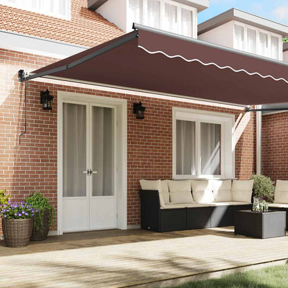 Tenda da Sole Retrattile Automatica Marrone 500x300 cm | homemem39