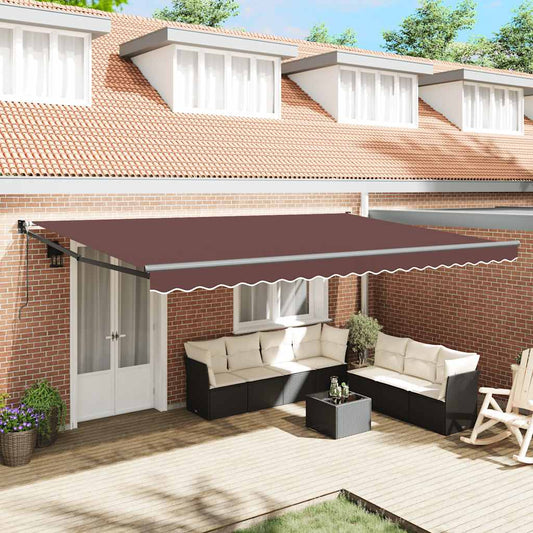 Tenda da Sole Retrattile Automatica Marrone 500x300 cm | homemem39