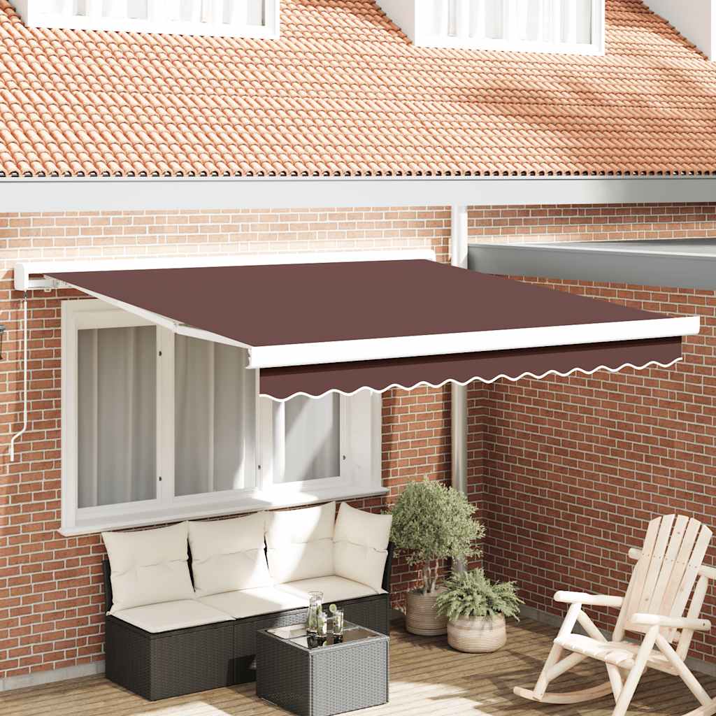 Tenda Sole Retrattile Manuale 300x250 cm Marrone - homemem39