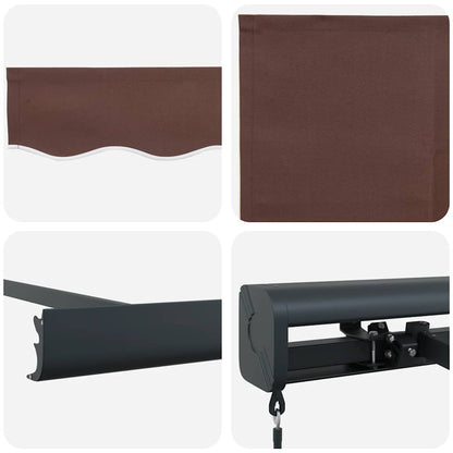 Tenda Sole Retrattile Manuale 400x300 cm Marrone