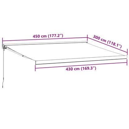 Tenda Sole Retrattile Manuale 450x300 cm Marrone - homemem39