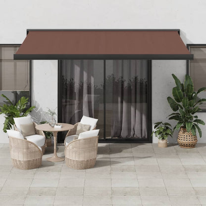 Tenda Sole Retrattile Manuale 450x300 cm Marrone - homemem39