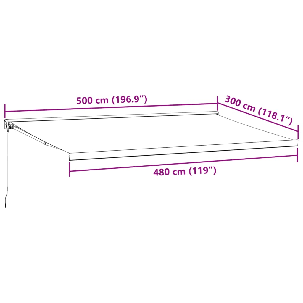 Tenda Sole Retrattile Manuale 500x300 cm Marrone - homemem39