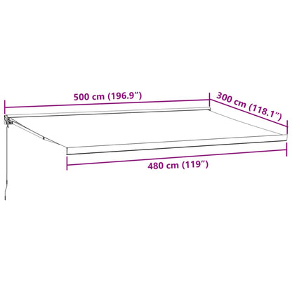 Tenda Sole Retrattile Manuale 500x300 cm Marrone - homemem39